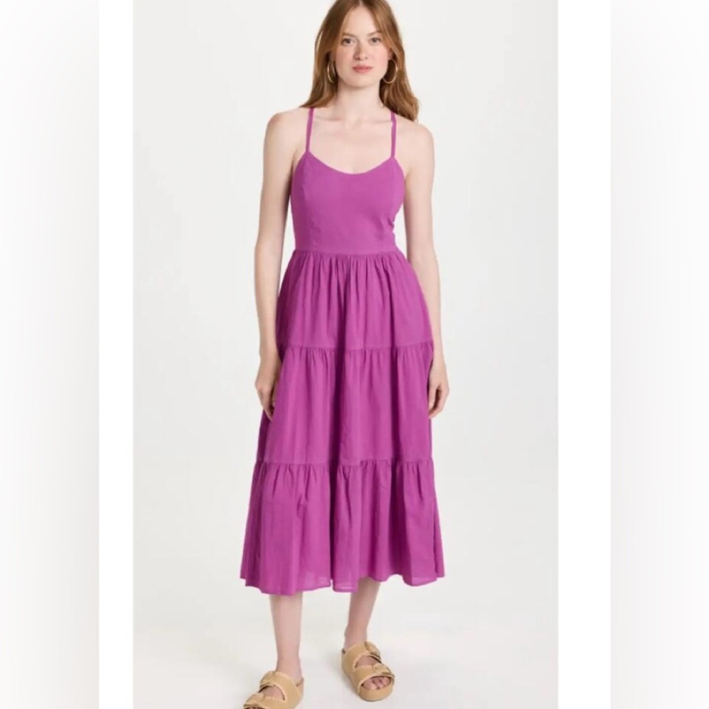 XIRENA Purple Midi Owyn Dress